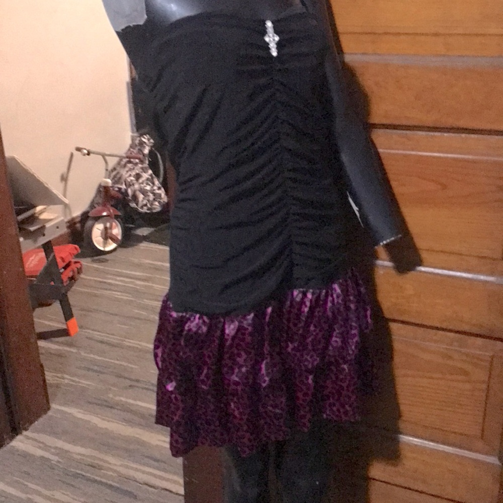 Black and purple cheetah print dress